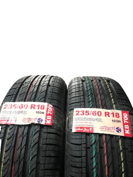 لاستیک کویرتایر مدل KB700 سایز 235/60R18 تولید ۲۰۲۵، یک حلقه لاستیک جدید