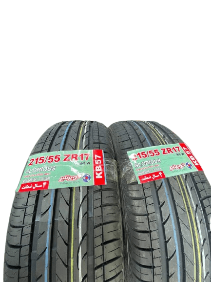 لاستیک کویر تایر 215/55R17 مدل KB57، یک حلقه با طرح گل، تولید 2025